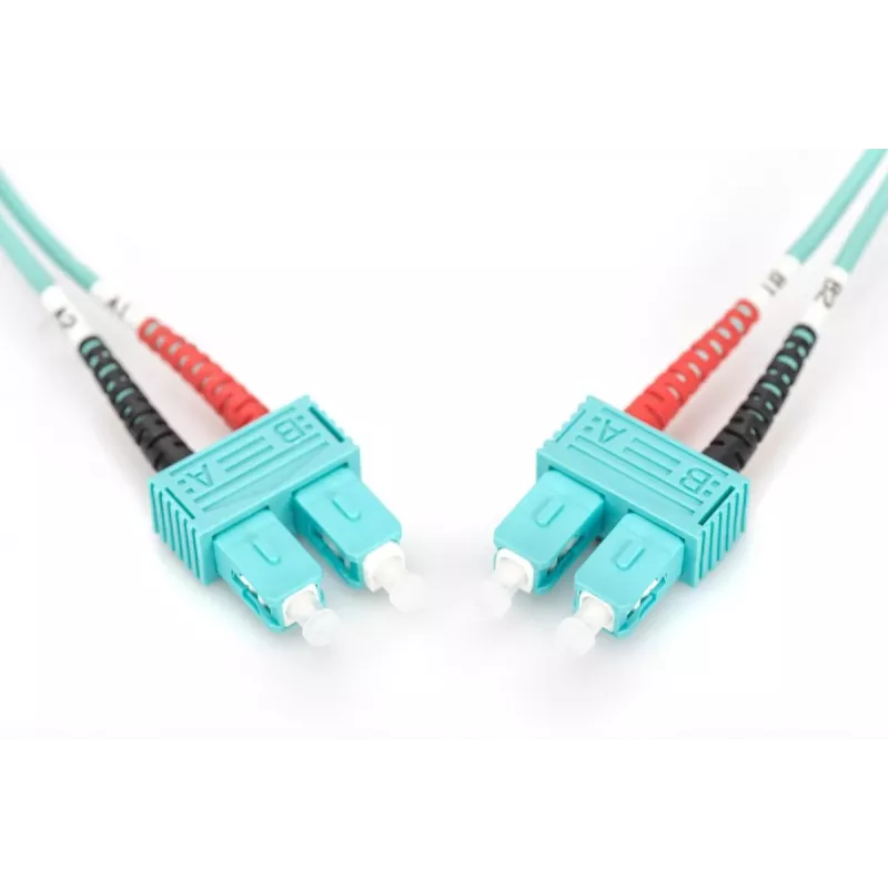 DIGITUS cavo patch in fibra ottica, SC su SC multimodale 50/125 µ, duplex lunghezza 1 m classe OM3