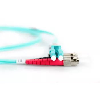 DIGITUS cavo patch in fibra ottica, LC su ST multimodale 50/125 µ, duplex lunghezza 3 m classe OM3