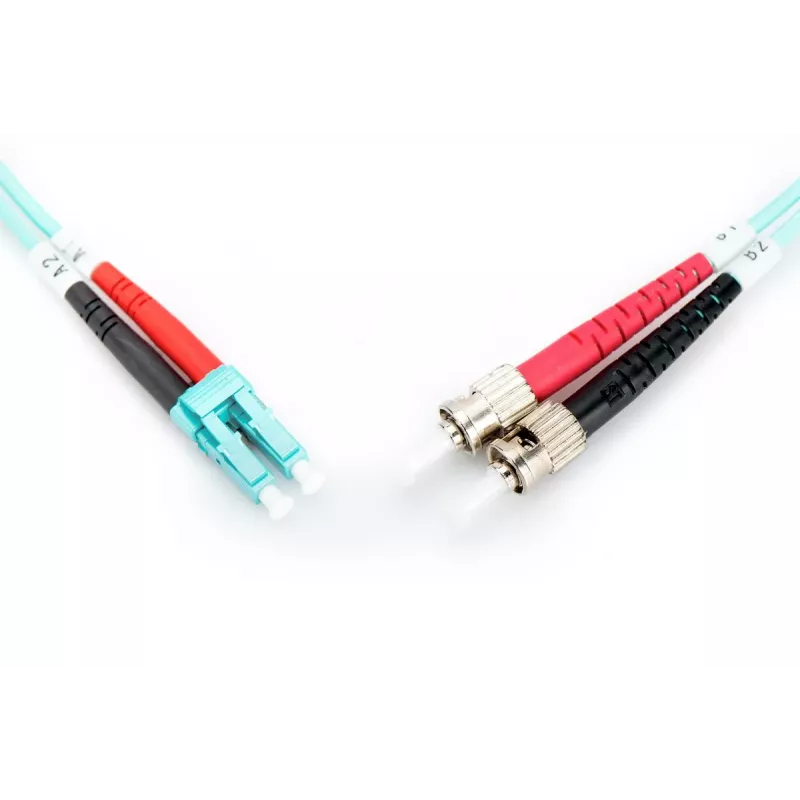 DIGITUS cavo patch in fibra ottica, LC su ST multimodale 50/125 µ, duplex lunghezza 5 m classe OM3