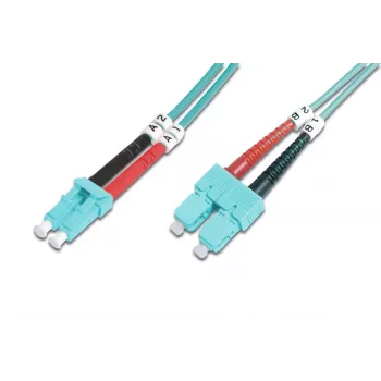 DIGITUS cavo patch in fibra ottica, LC su SC multimodale 50/125 µ, duplex lunghezza 10 m classe OM3