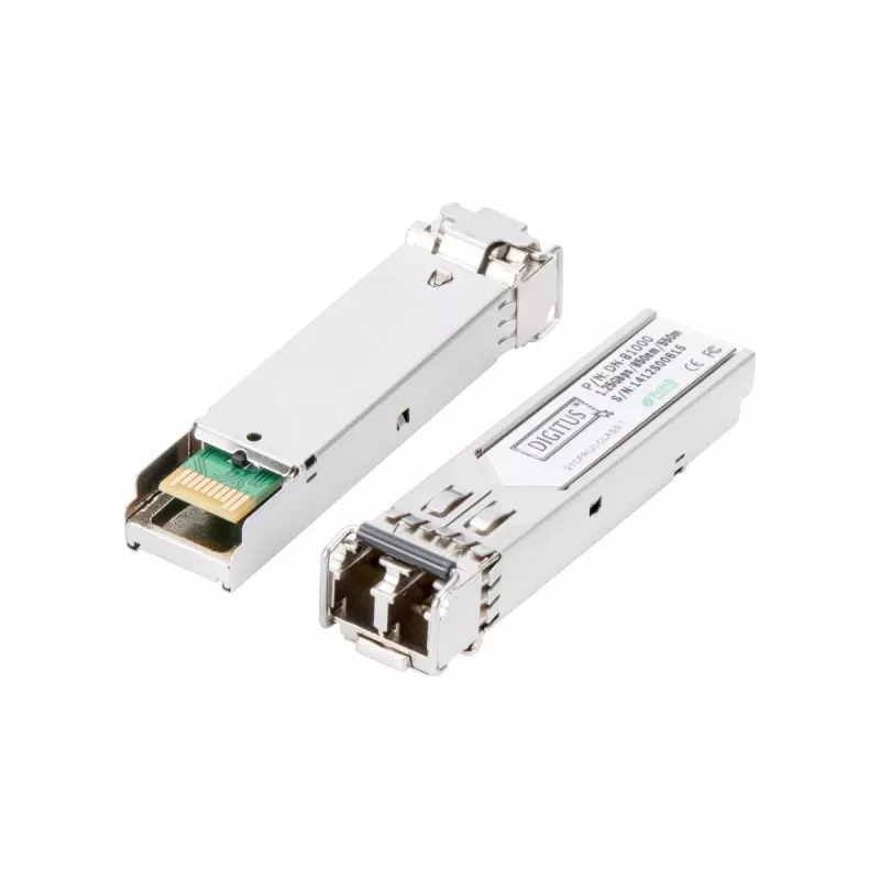 DIGITUS modulo SFP 1,25 Gbit/s, fino a 550 m multimodale, connettore LC duplex 1000Base-SX, 850 nm