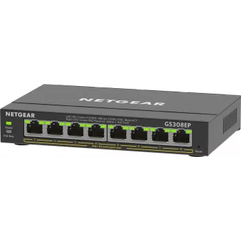 NETGEAR switch 8 porte Gigabit Ethernet PoE+ Plus (GS308EP) gestito L2/L3 Gigabit Ethernet (10/100/1000) Power over Ethernet (PoE) nero