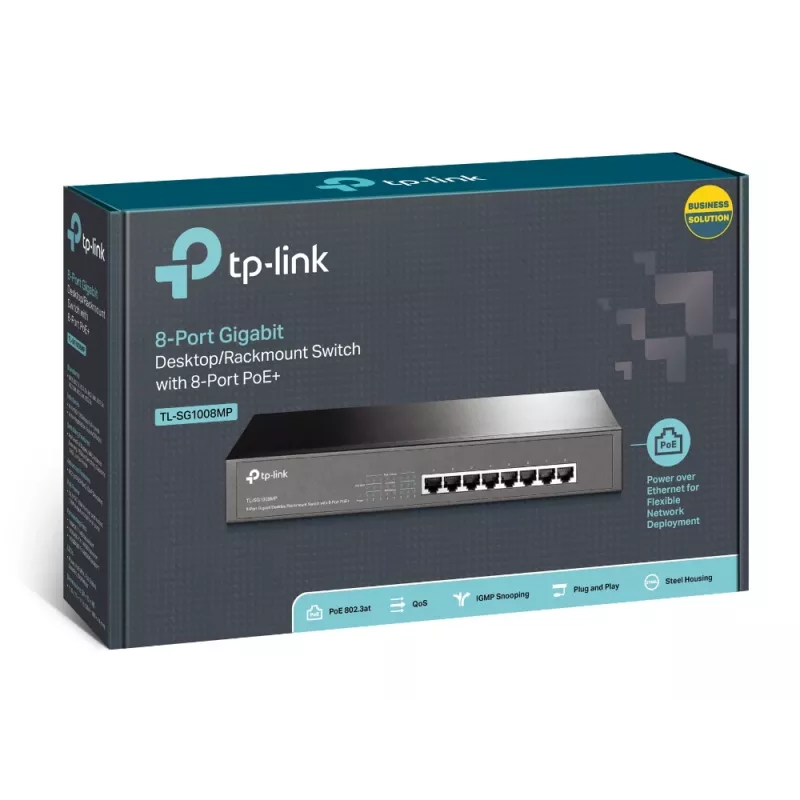 TP-Link TL-SG1008MP non gestito Gigabit Ethernet (10/100/1000) Power over Ethernet (PoE) 1U nero