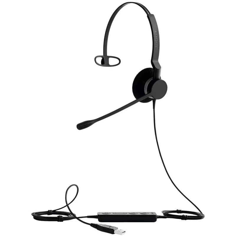 Jabra BIZ 2300 Mono, USB, MS, con filo, ufficio/call center, 150 - 6800 Hz, headset, nero