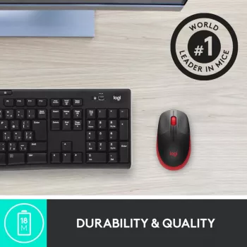 Mouse Logitech M190 Wireless USB rosso