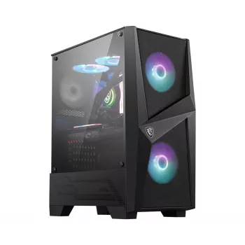 MSI MAG FORGE 100R case per computer gaming Midi Tower 'nero, 2x ventole ARGB PWM 120mm, 1x ventola 120mm, hub ARGB 1-6, Mystic Light Sync, pannello in vetro temperato, ATX, mATX, mini-ITX'