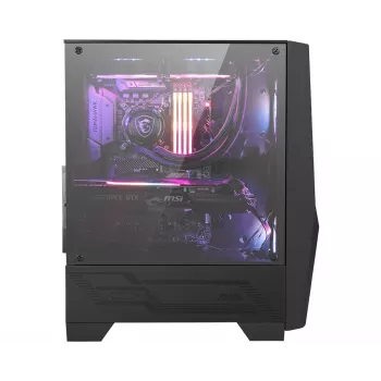 MSI MAG FORGE 100R case per computer gaming Midi Tower 'nero, 2x ventole ARGB PWM 120mm, 1x ventola 120mm, hub ARGB 1-6, Mystic Light Sync, pannello in vetro temperato, ATX, mATX, mini-ITX'