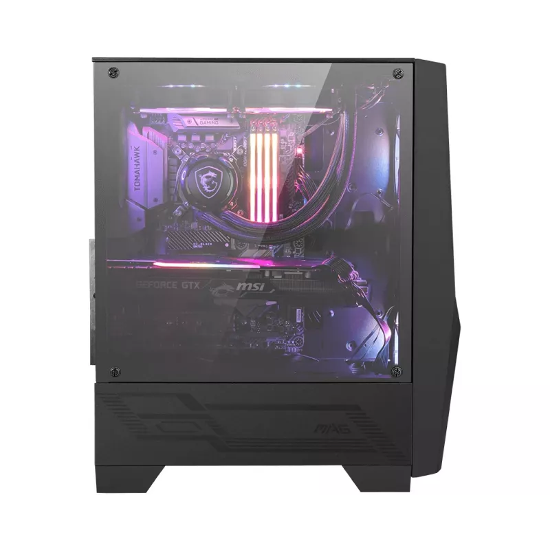 MSI MAG FORGE 100R case gaming Mid Tower, ATX/mATX/Mini-ITX, vetro temperato, 2 ventole ARGB da 120 mm, nero