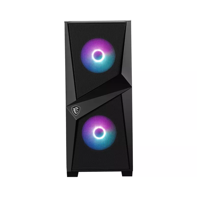 MSI MAG FORGE 100R case gaming Mid Tower, ATX/mATX/Mini-ITX, vetro temperato, 2 ventole ARGB da 120 mm, nero