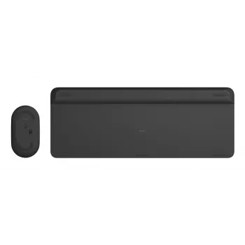 LOGITECH Combo tastiera e mouse wireless sottile Mk470 - Graphite - Tedesco Qwertz