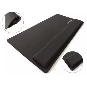 Sandberg Desk Pad Pro XXL, Nero, Tinta unita, Poggiapolsi, Base antiscivolo, Tappetino mouse gaming