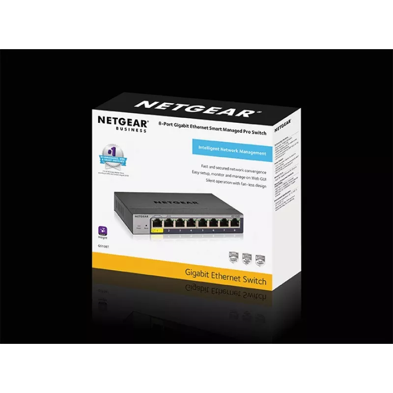NETGEAR GS108Tv3 Managed L2 Gigabit Ethernet (10/100/1000) Grigio