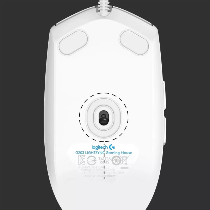 LOGITECH G203 Lightsync mouse da gaming USB bianco