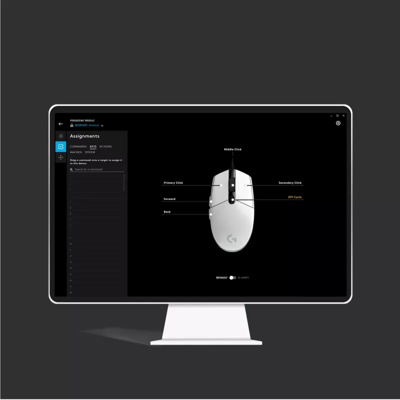 LOGITECH G203 Lightsync mouse da gaming USB bianco