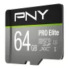 PNY Micro-SD Pro Elite 64 GB Class 10 UHS-I U3 A1 V30 adattatore SD