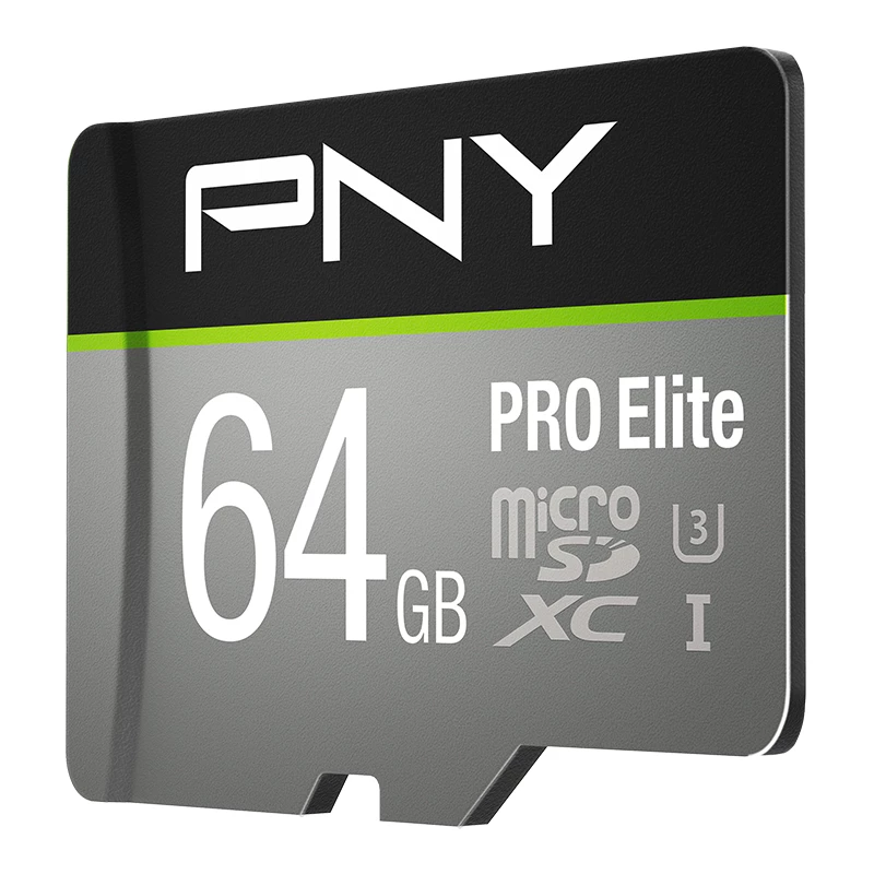 PNY Micro-SD Pro Elite 64 GB Class 10 UHS-I U3 A1 V30 adattatore SD