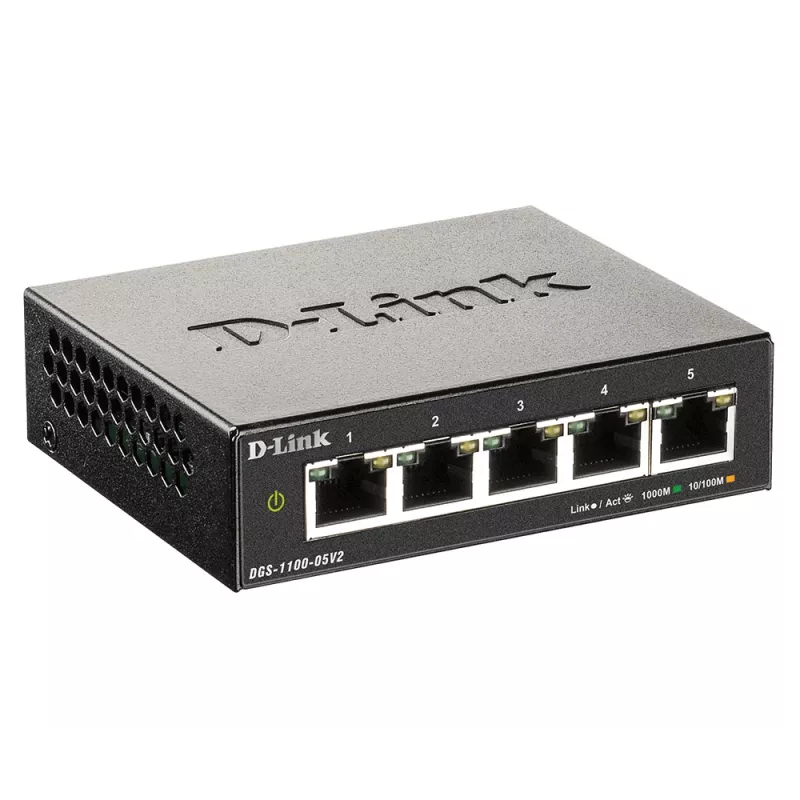 D-Link DGS-1100-05V2/E switch di rete gestito L2 Gigabit Ethernet (10/100/1000) nero