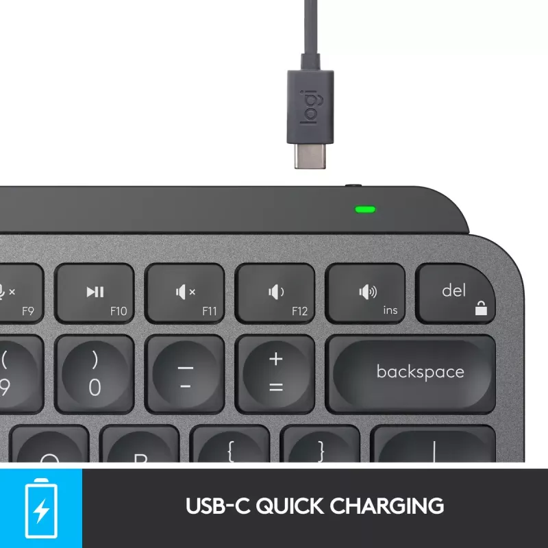 LOGITECH tastiera wireless illuminata minimalista - MX KEYS MINI - Graphite - Qwertz tedesca