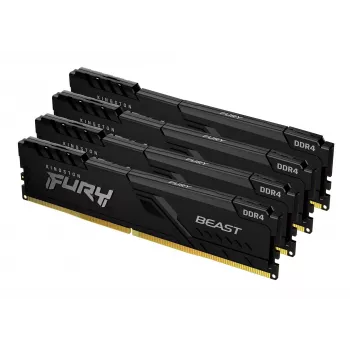 Kingston Technology FURY Beast 128GB 3200MT/s DDR4 CL16 DIMM (kit di 4) nero