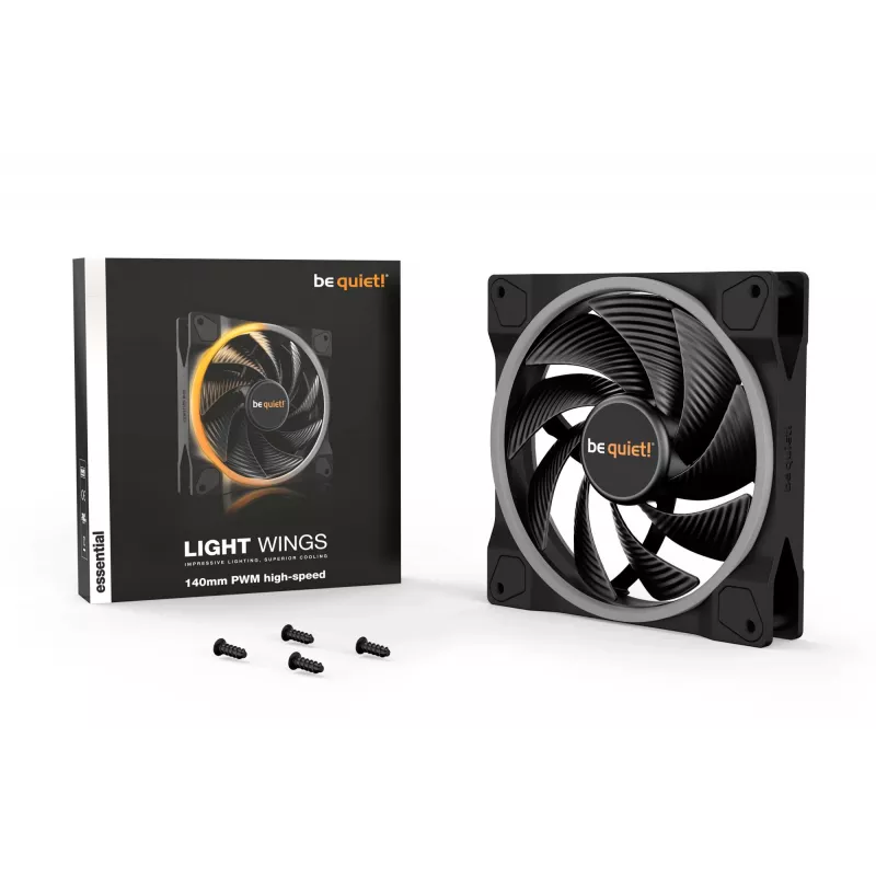 be quiet! Light Wings ventola 140 mm ARGB PWM High Speed nera