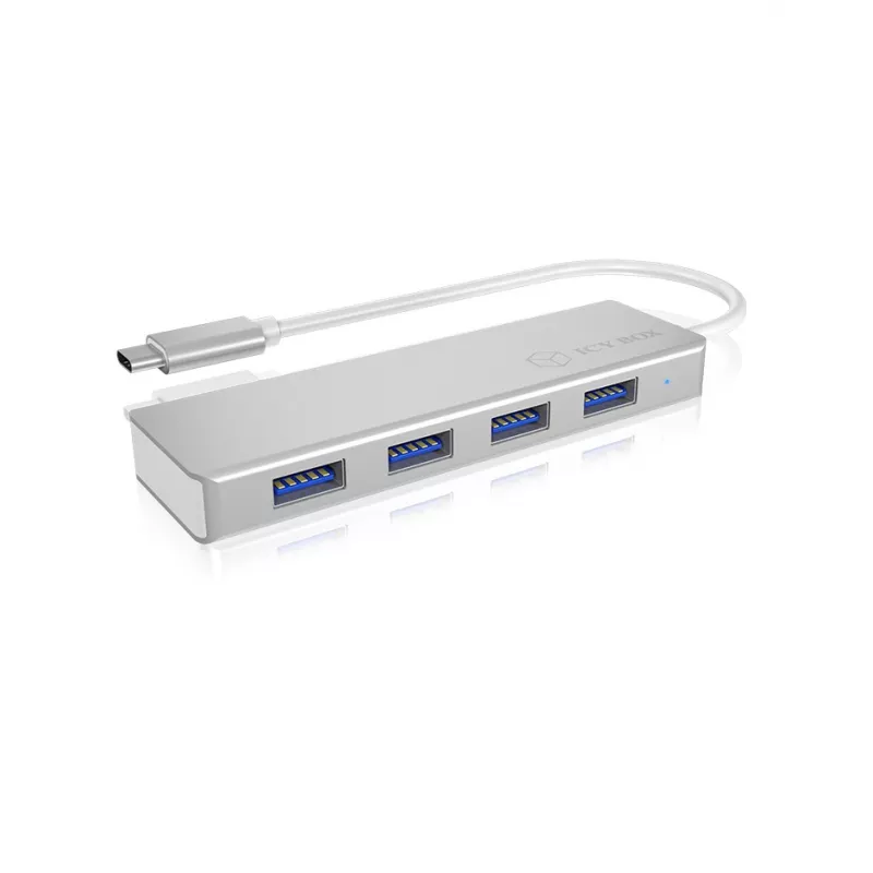 ICY BOX IB-HUB1425-C3 USB 3.2 Gen 1 (3.1 Gen 1) Type-C 5000 Mbit/s argento