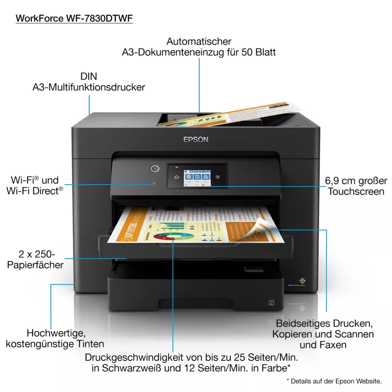 Epson WorkForce WF-7830DTWF stampante a getto d'inchiostro A3 4800 x 2400 DPI Wi-Fi