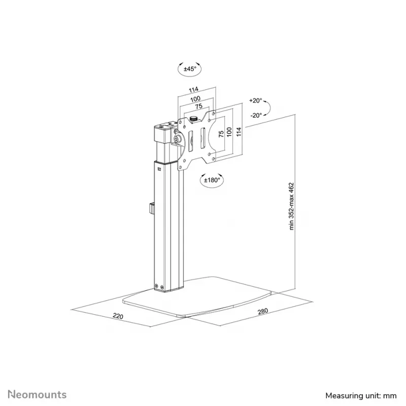 Supporto per monitor Neomounts FPMA-D865 nero 10-32