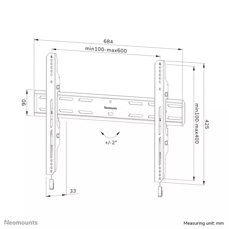 Supporto a parete per TV Neomounts WL30S-850BL16 42-86