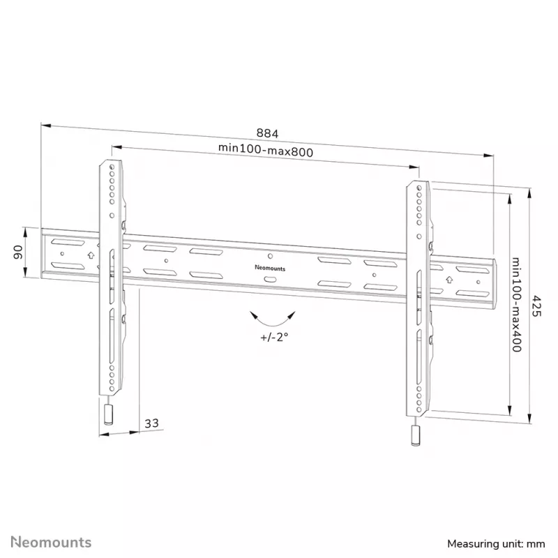 Supporto a parete per TV Neomounts WL30S-850BL18 43-86