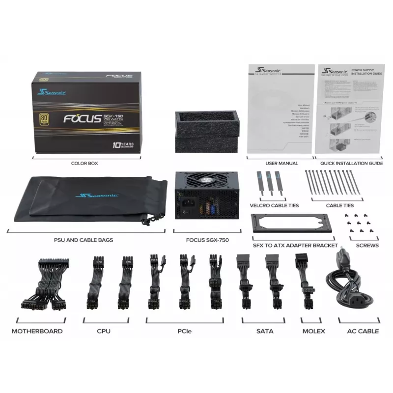 SEASONIC Focus Sgx-750 (2021) alimentatore 750 W 20+4 pin