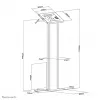 Neomounts FL15-750WH1 supporto a pavimento per tablet 9,7–11 pollici - con serratura