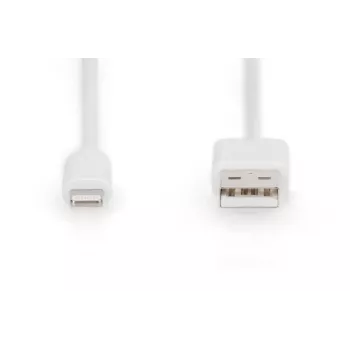 Cavo dati e ricarica DIGITUS USB-A a Lightning MFI C89, 2 m, bianco, 5 V, 2,4 A