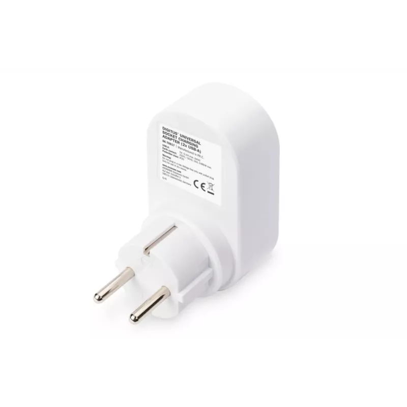 Alimentatore DIGITUS con 2 porte USB 250V, 50 Hz, USB: 5V, 2,1A, bianco / grigio