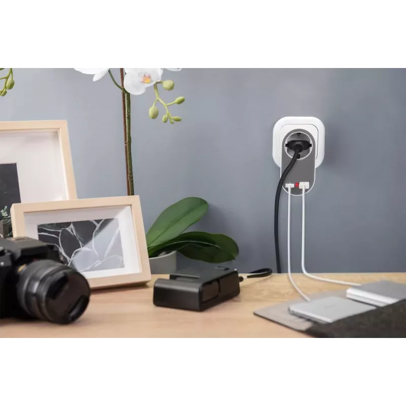 Alimentatore DIGITUS con 2 porte USB 250V, 50 Hz, USB: 5V, 2,1A, bianco / grigio
