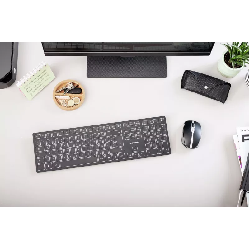 CHERRY KW 9100 tastiera sottile universale RF Wireless + Bluetooth QWERTZ nero
