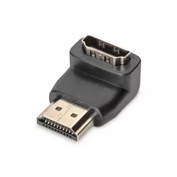 DIGITUS adattatore HDMI, tipo A, 90° angolare M/F, Ultra HD 60p, nero oro
