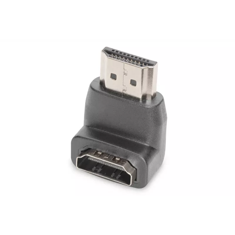 DIGITUS adattatore HDMI, tipo A, 90° angolare M/F, Ultra HD 60p, nero oro