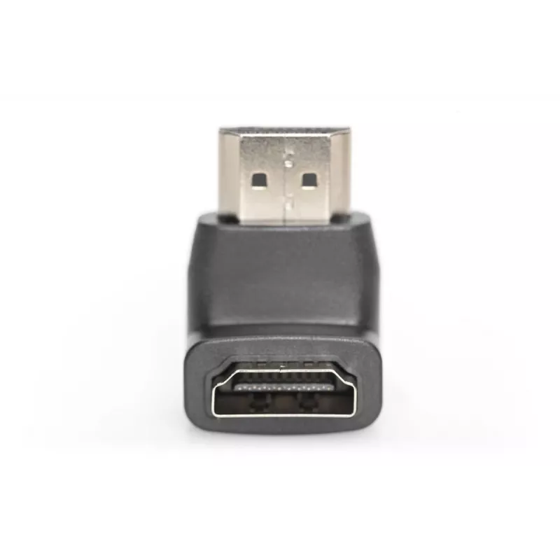 DIGITUS adattatore HDMI, tipo A, 90° angolare M/F, Ultra HD 60p, nero oro