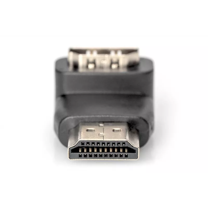 DIGITUS adattatore HDMI, tipo A, 90° angolare M/F, Ultra HD 60p, nero oro