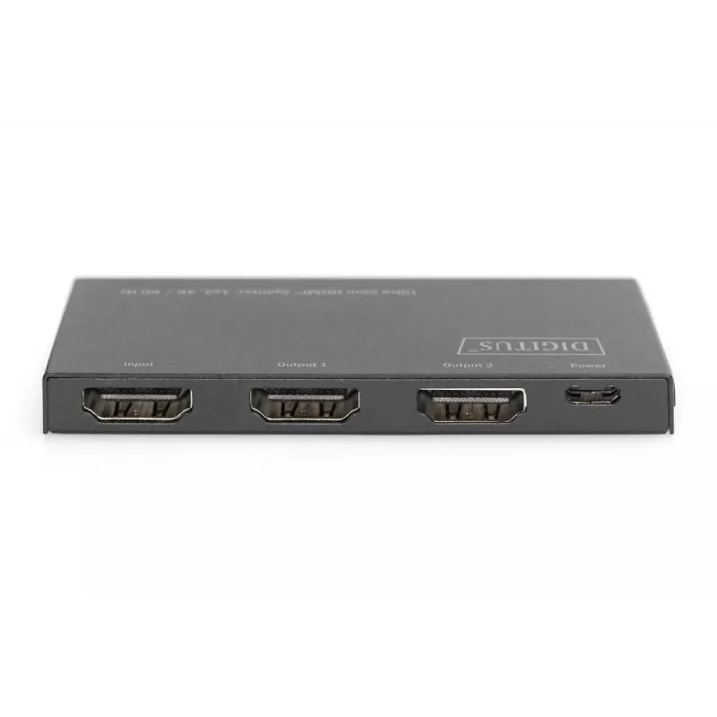 DIGITUS splitter HDMI ultra sottile, 1x2, 4K/60Hz HDR, HDCP 2.2, 18 Gbps, alimentazione Micro-USB