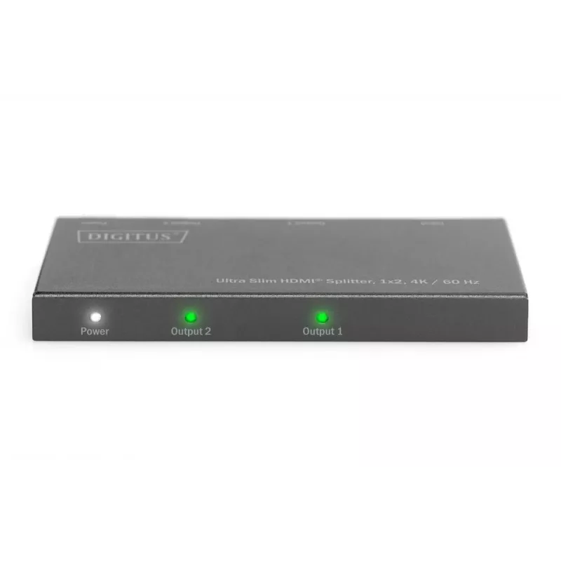 DIGITUS splitter HDMI ultra sottile, 1x2, 4K/60Hz HDR, HDCP 2.2, 18 Gbps, alimentazione Micro-USB