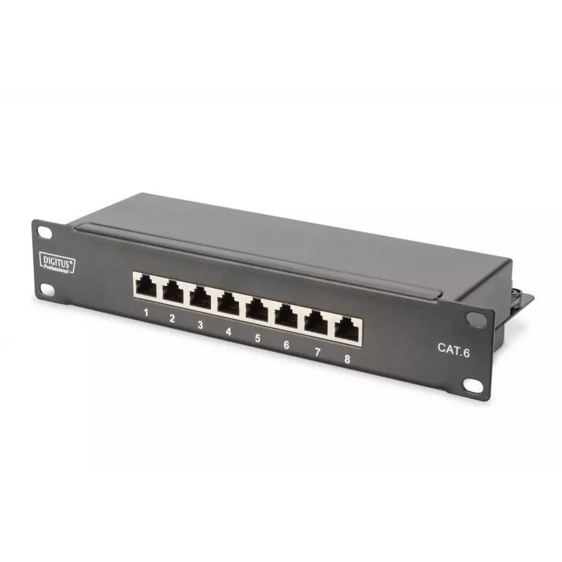 DIGITUS set di rete 10in-9U 312x300mm case ripiano PDU 8Port patch panel