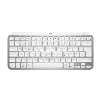 LOGITECH tastiera wireless illuminata minimalista - MX KEYS MINI - Pale Gray - Qwertz tedesco