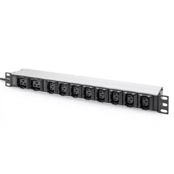 DIGITUS PDU in alluminio 1U per montaggio a rack 8x C13 2x C19 16A 230VAC 50/60Hz connettore IEC C20