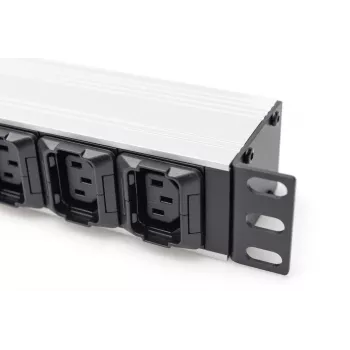 DIGITUS PDU in alluminio 1U per montaggio a rack 8x C13 2x C19 16A 230VAC 50/60Hz connettore IEC C20