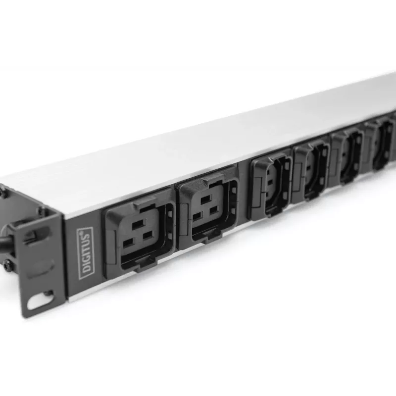 DIGITUS PDU in alluminio 1U per montaggio a rack 8x C13 2x C19 16A 230VAC 50/60Hz connettore IEC C20