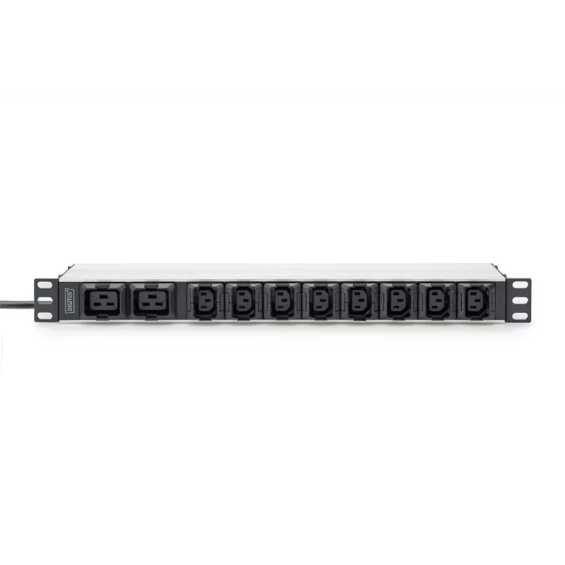 DIGITUS PDU in alluminio 1U per montaggio a rack 8x C13 2x C19 16A 230VAC 50/60Hz connettore IEC C20