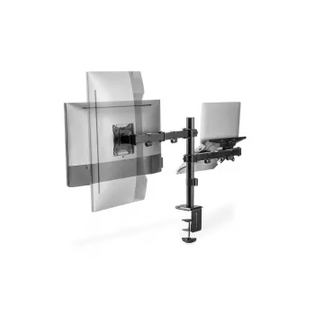 DIGITUS braccio per monitor con supporto per notebook 17-32 pollici, 9 kg max. – morsetto da tavolo o passacavo