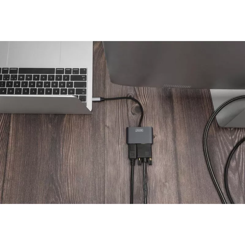 DIGITUS adattatore grafico USB Type-C 4K 2-in-1 DisplayPort + VGA