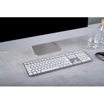 CHERRY KW 9100 sottile FOR MAC tastiera universale USB + Bluetooth QWERTZ tedesco argento